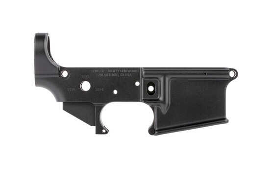 Sons of Liberty Gun Works Lone Star stripped AR-15 lower receiver is cut to proper MIL-SPEC dimensions from 7075-T6 forgings